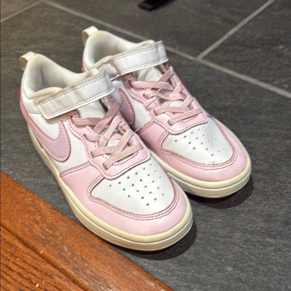 Nike Pink and White Sneakers Retro Style